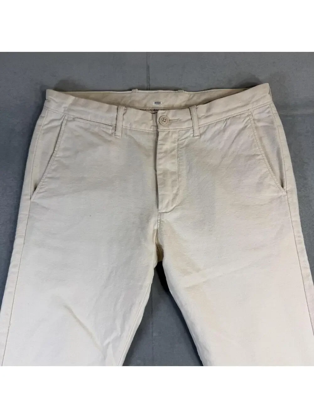J.Crew 484 Chino Pants Mens 30x34 Soft White Eggshell Slim Straight Leg Cotton